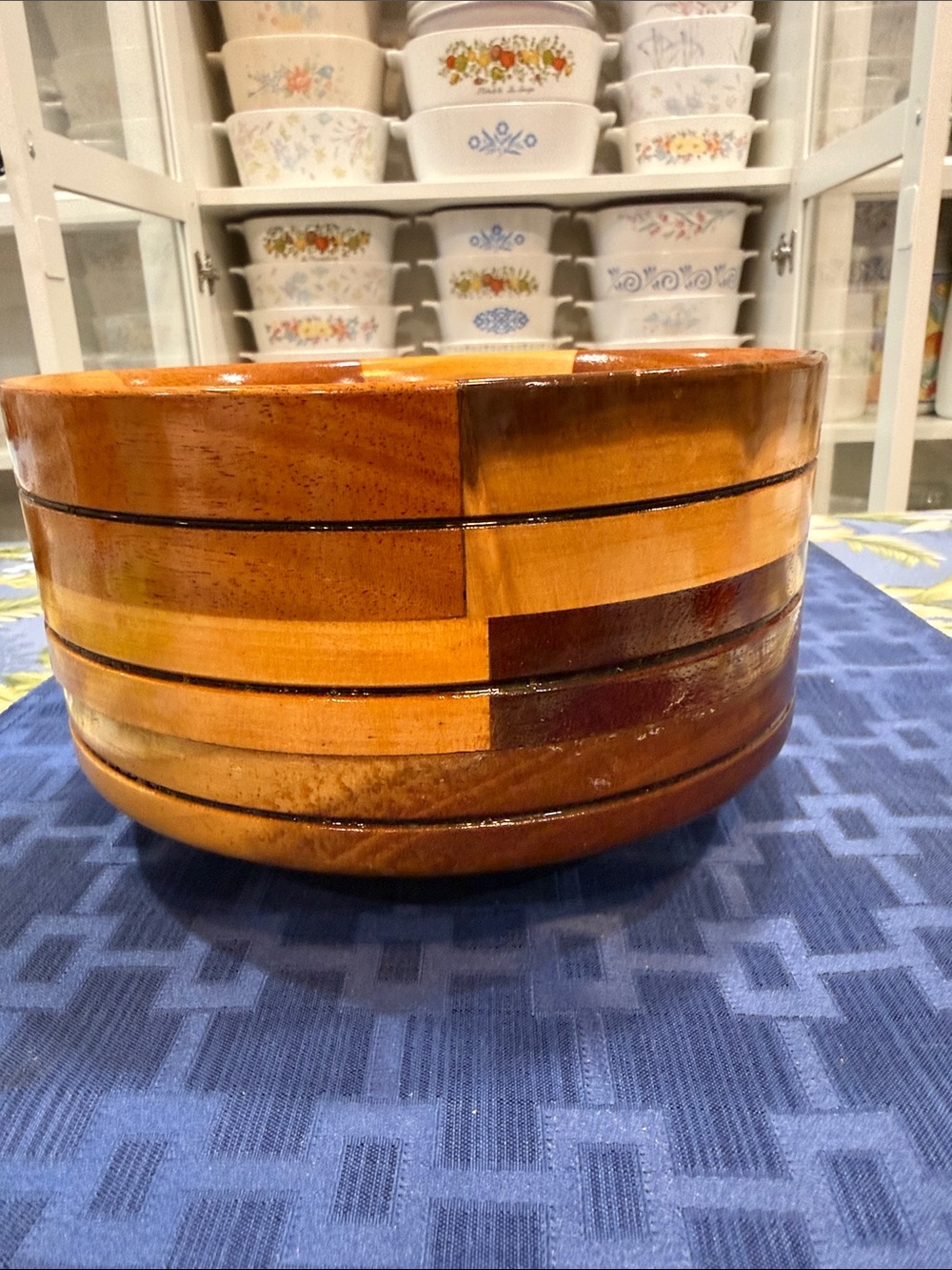Handcrafted Wooden Serving Bowl in Warm Honey and Amber Tones - Picture 3 of 10